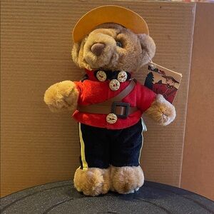 Mountie Bear Plush Toy 8” new with tags